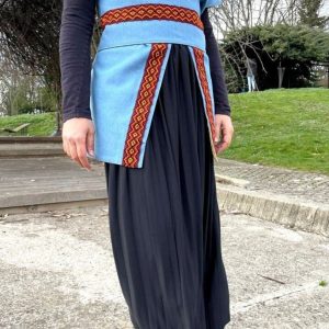 Berber Gilet Inspired Obi Belt with Amazigh Embroidery Design