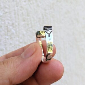 Berber Tuareg Sterling Silver Ebony Inlay Adjustable Ring