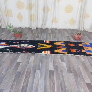Handwoven Berber Boujaad Rug, know that Colorful Wool Runner