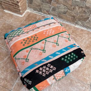 Berber Handmade Kilim Hanbal Rug Pouf Floor Seating Decor