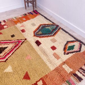 Amazigh Brown Berber Wool Rug Handwoven Tribal Carpet