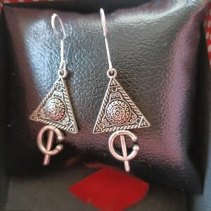 Amazigh Bereber Hamsa Earrings with Silver Plated Heritage Design
