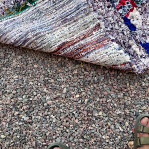 Amazigh Berber Boucherouite Handmade Wool Yarn Kilim Rug