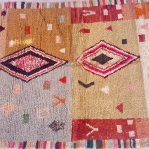 Amazigh Brown Berber Wool Rug Handwoven Tribal Carpet