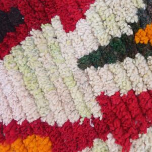 Amazigh Berber Handmade Wool Rug with Colorful Geometric Tribal Design