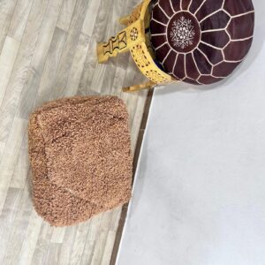 Amazigh Handwoven Berber Wool Floor Pouf with Hanbel Design