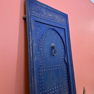 Berber Amazigh CUSTOM STUDDED DOOR Blue Wooden Chefchaouen Design