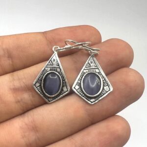 Tuareg Berber Sterling Silver Dangle Earrings with African Motifs