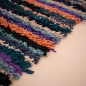 Colorful Berber Amazigh Boucharouite Wool Runner Tribal Rug