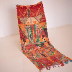 Berber Handwoven Runner Rug with Amazigh Diamonds Design