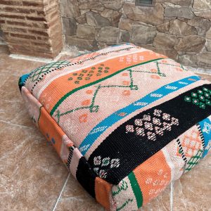 Berber Handmade Kilim Hanbal Rug Pouf Floor Seating Decor