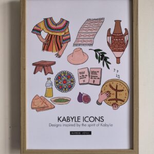 Amazigh Kabyle Icons Berber Symbol Illustration Wall Art Poster