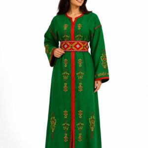 Amazigh Berber Tifinagh Embroidered Kaftan with Matching Belt