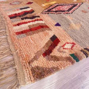 Amazigh Brown Berber Wool Rug Handwoven Tribal Carpet