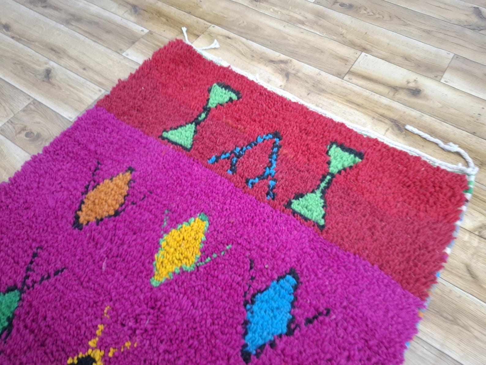 Amazigh Beni Ourain Berber Geometric Wool Handwoven Rug