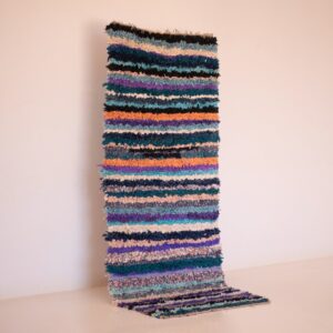 Colorful Berber Amazigh Boucharouite Wool Runner Tribal Rug