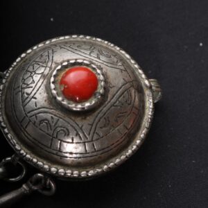 Berber Vintage Silver Pendant Necklace with Antique Tribal Design