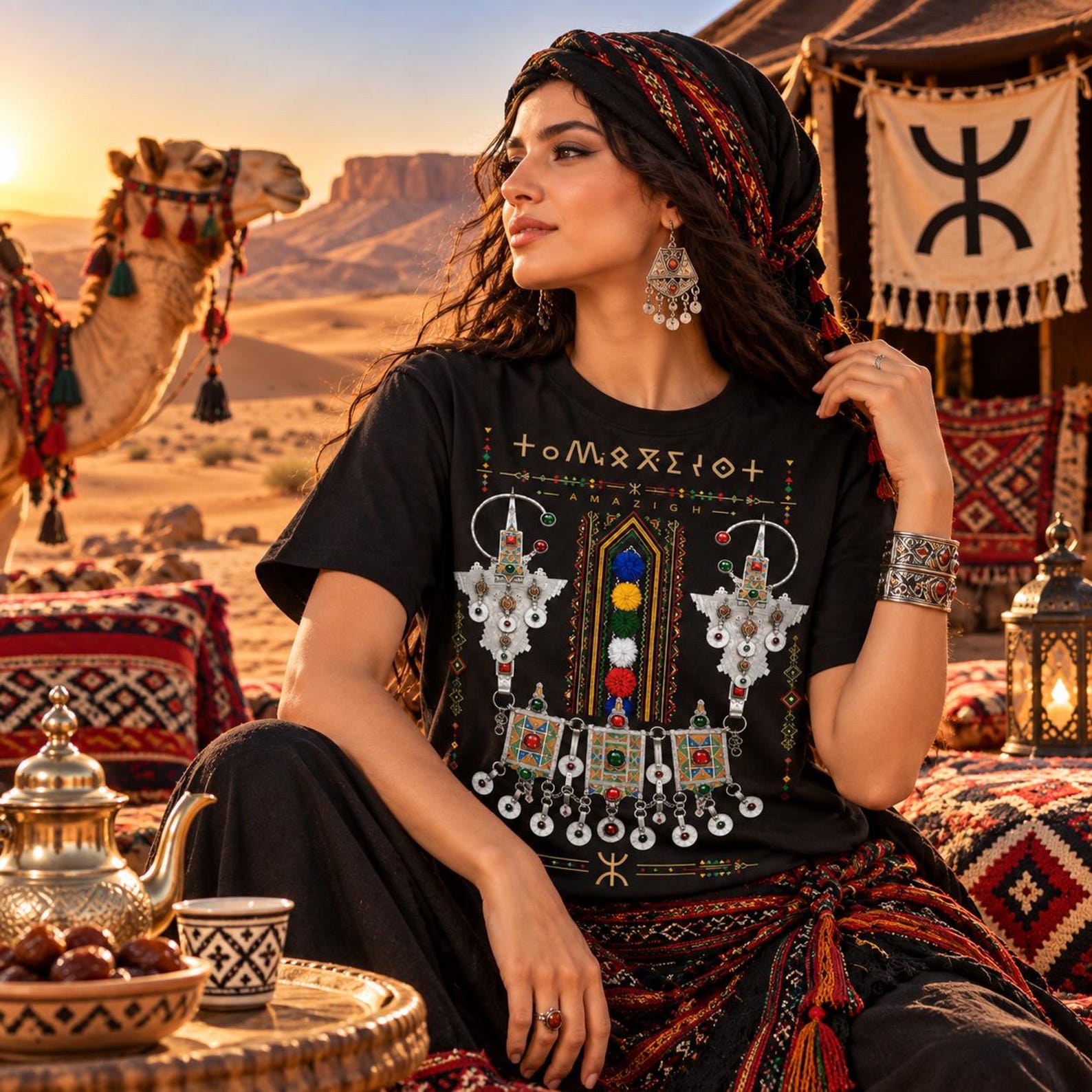Amazigh Berber Jewelry Design T-Shirt PNG Digital Download Tamazight Yaz