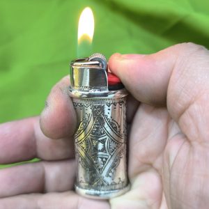 Berber Tuareg Porte Briquet Silver Holder with Engraved Motifs