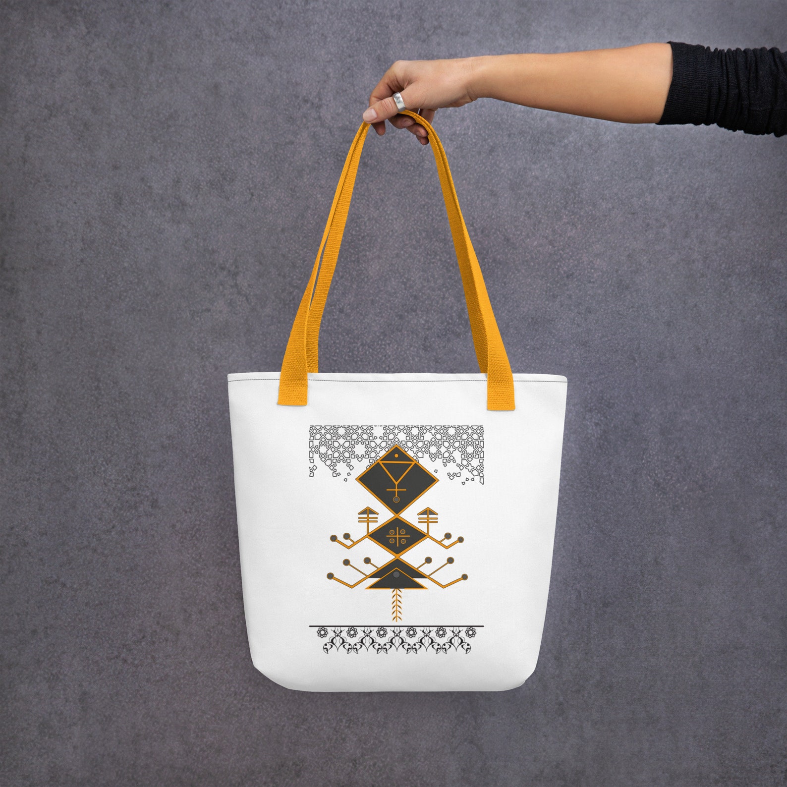 Amazigh Berber Kabyle Tifinagh Motifs Design Tote Bag