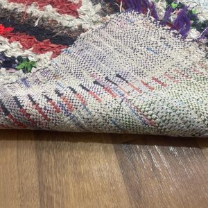 Amazigh Berber Boucherouite Colorful Handwoven Runner Wool Rug