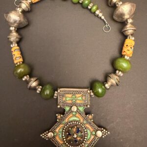 Boghdad Berber Amazigh Tifinagh Morrocan Symbolic and Mythical Millefiori Pendant Necklace
