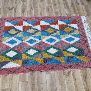 Berber Beni Ourain Handmade Wool Rug With Amazigh Patterns