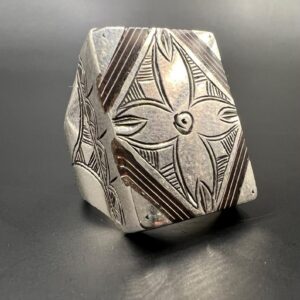 Berber Tuareg Ebony Inlay Sterling Silver Cross Ring Jewelry