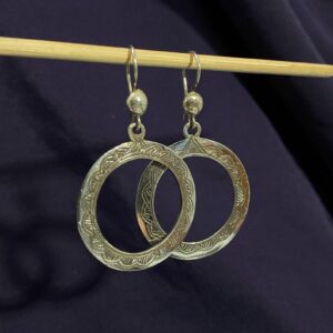 Berber Tuareg Taqzhne massif Silver Earrings with Amazigh Style