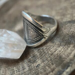 Amazigh Tuareg Chevalière Arrondie Massif Artisanat Silver Ring