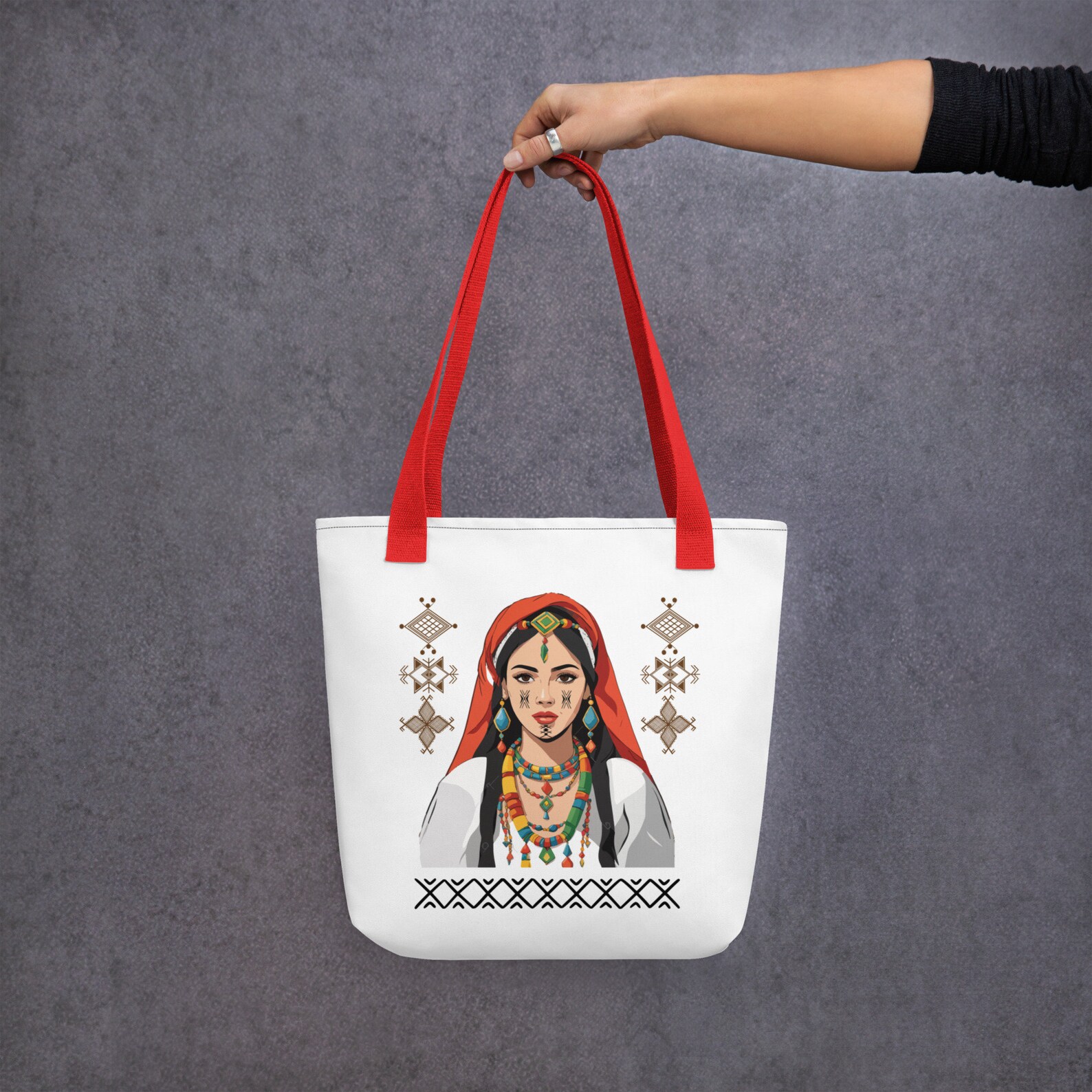 Amazigh Berber Kabyle Tifinagh Motif Culture Tote Bag