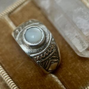 Amazigh Tuareg Chevalière Artisanat massif Silver Nacre Ring