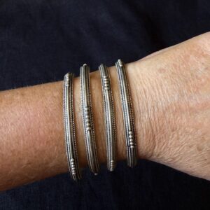 Amazigh Berber Patinated Silver Bracelet Closed Bangle Artisan Jewelry
