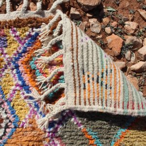 Berber Boujad Beni Ourain Azilal Wool Abstract Runner Rug