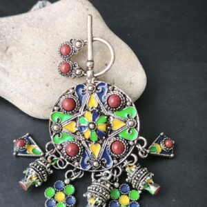 Amazigh Berber Kabyle Stainless Steel Necklace with Traditional Fibule Design