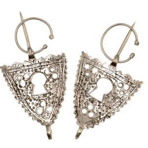 Amazigh Antique Fibula Pair with Southern Openwork Silver Design