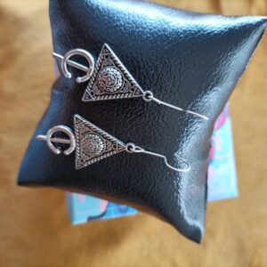 Amazigh Bereber Hamsa Earrings with Silver Plated Heritage Design