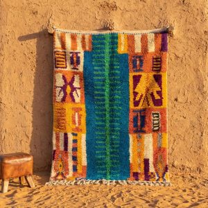 Colorful Berber Boujaad Azilal Wool Handmade Artisan Rug