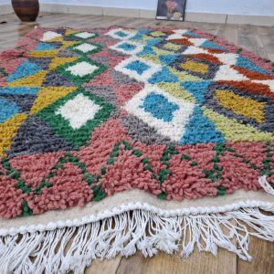 Berber Beni Ourain Handmade Wool Rug With Amazigh Patterns