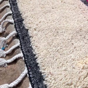 Berber Burgundy Beni Ourain Textured Wool Geometric Rug