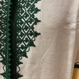 Amazigh Loulan Tunic with Elegant Beige Embroidery for Men