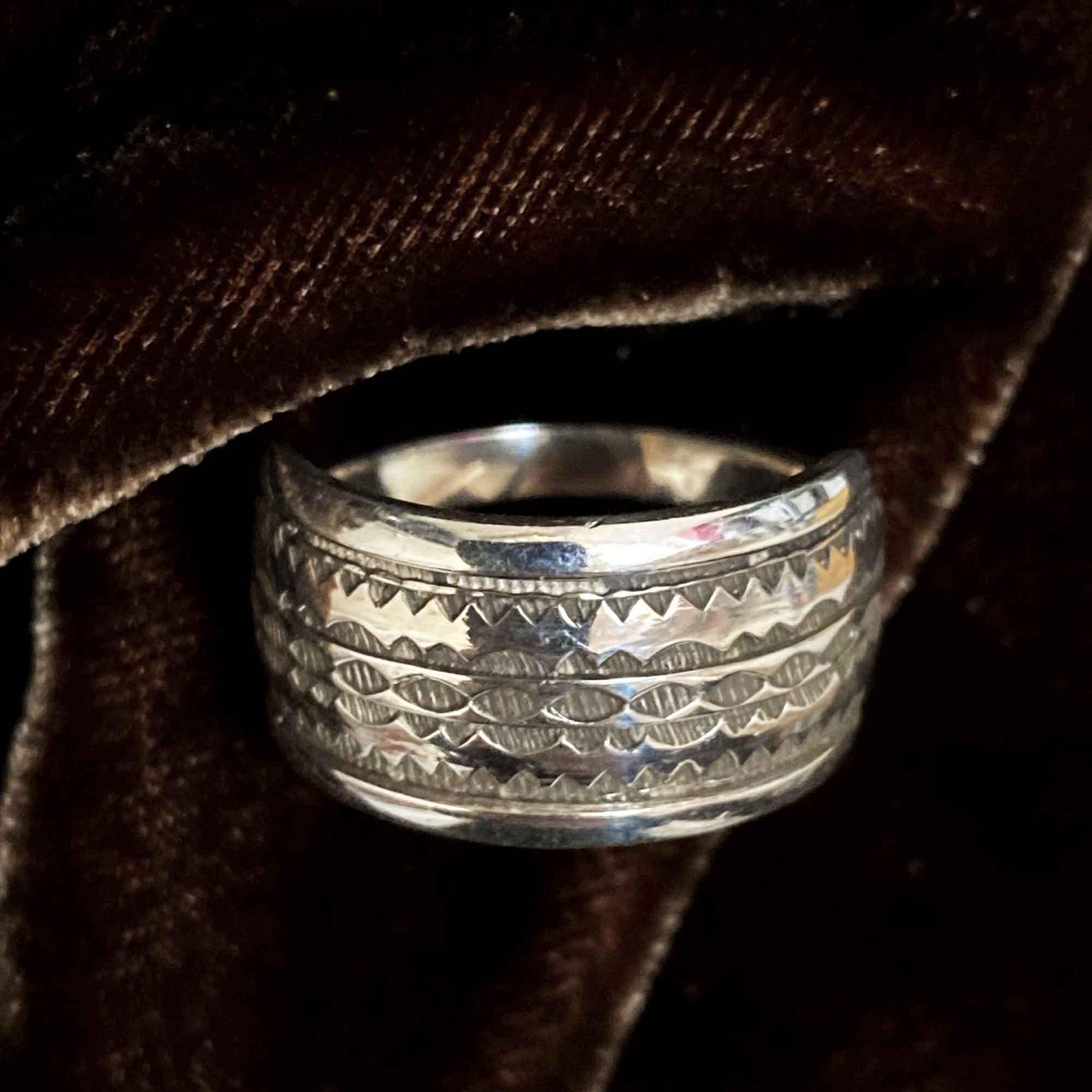Berber Tuareg Silver Ring Taszinht with Amazigh Design