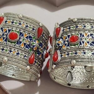 Amazigh Berber Kabyle Manchette Bracelet Argenté Filigree Design