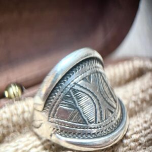 Amazigh Tuareg Chevalière arrondie massif Artisanat Silver Ring