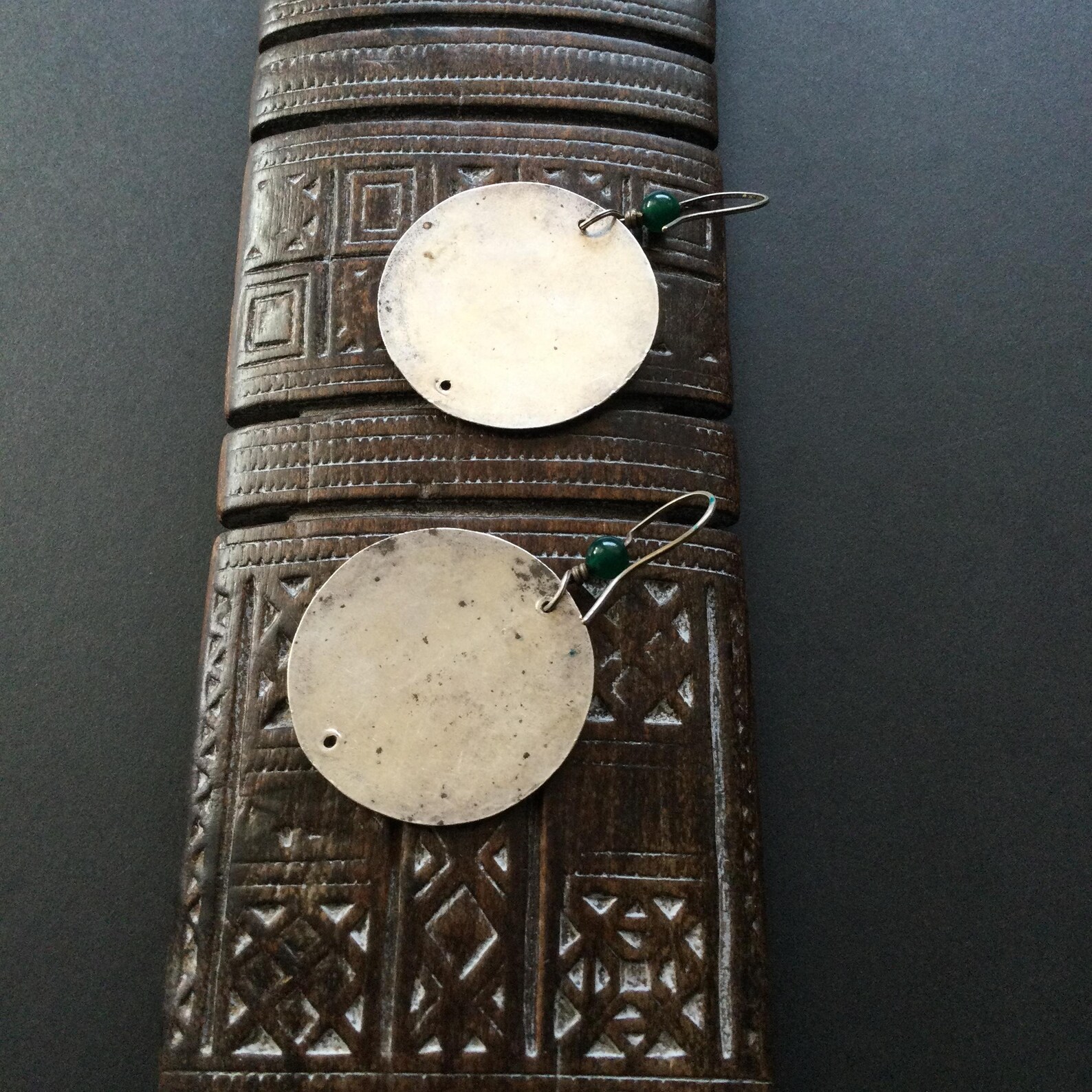 Berber Amazigh Hand Chased Silver Earrings With Vintage Design