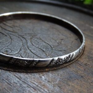 Vintage Amazigh Berber High-Grade Fine Silver Bangle Bracelet