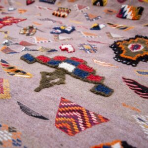 Berber Handwoven Taznakht Wool Rug With Natural Artisan Design