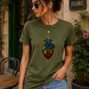 Amazigh Berber Anatomical Heart Graphic T-Shirt Cultural Heritage