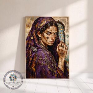 Amazigh Berber Woman Portrait Digital Download Purple Art Print