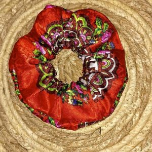 Berber Chouchou Scrunchie with Kabyle Satin Hair Accessory Design